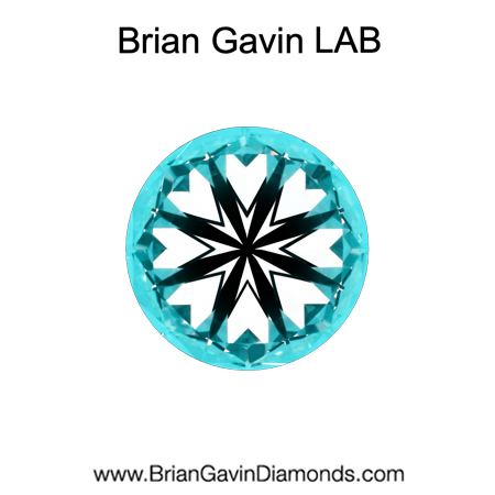 0.858 D VVS2 Brian Gavin Premium Lab Grown Round Round Diamond hearts