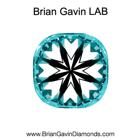 0.934 D VS2 Brian Gavin Premium Lab Grown Cushion Diamond hearts